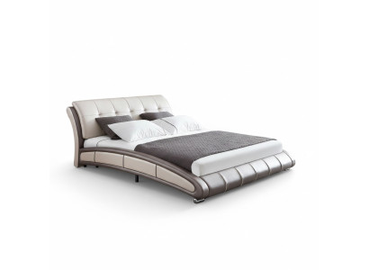 Ontwerp leren bed gestoffeerd dubbel hotelbed slaapkamer huwelijk 180x200 cm.