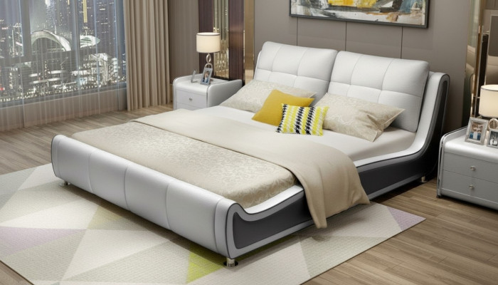 Bett Polster Design Decorum Luxe Dubbel Hotel Bedden Huwelijks slaapkamer Leer
