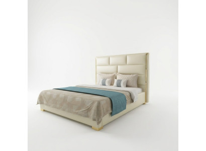 Ontwerper tweepersoonsbed bed slaapkamer bedden leer hotel luxe gestoffeerd