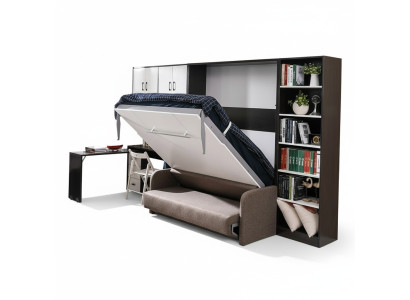 Kast Bed met bank Kussens Muurkasten Slaapbed inklap meubels + Bank Nieuw