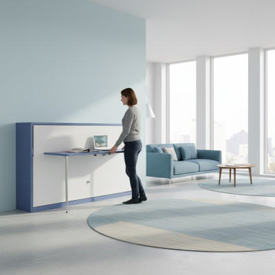 Kantoorbed Gastbedden Kast met tafel Wandbed Kastbedden Houten kast Nieuw