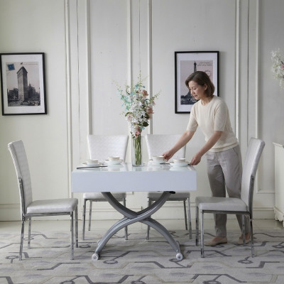Eettafel & salontafel 2-in-1 Verstelbare salontafel Tafel voor eetkamer Tafels