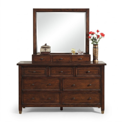 Buffet Dressoir Commode met Spiegel Echt Handwerk Hout Klassiek Dresseren