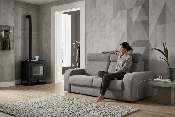 Moderne Design Luxe Bankstel 2-zits Meubels Woonkamer Design Grijs Textiel alfitalia
