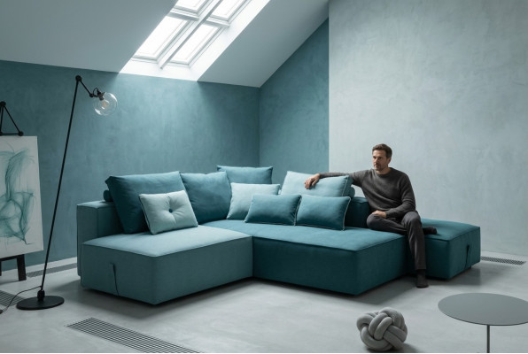 Ontwerper Bank Bank Hoek Voetenbank Gestoffeerde Set Woonkamer L-vorm Modern alfitalia