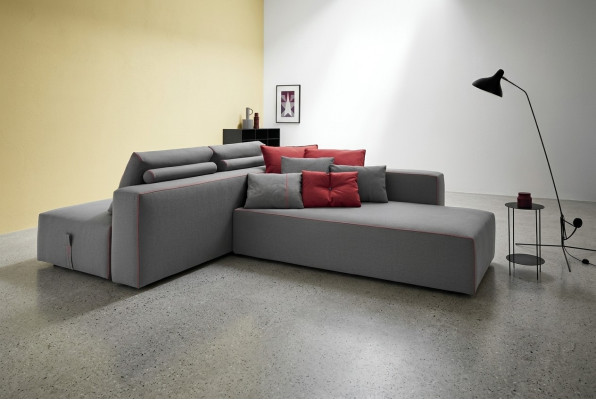 Bank L-vorm Textiel Bank Hoek Gestoffeerd Zitbank Woonkamer Modern Alfitalia