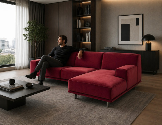 Woonlandschap bankstellen hoekbank textielbekleding design hoekbank bank sofa alfitalia