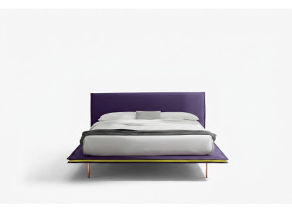 Design bed 140x200cm gestoffeerd luxe bedden dubbele hotel slaapkamer hout nieuw