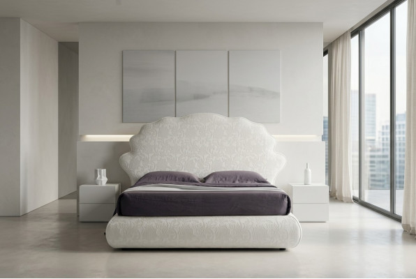 Luxe Italiaans design meubels slaapkamer tweepersoonsbed 160x200cm houten textielmeubels