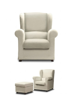 Loungestoel Cocktailsstoel Relaxstoel Leunstoel Beklede stoel + Voetenbankje Clubsstoel