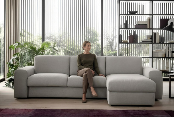 Woonlandschap hoekbank bank bank bekleding Alfitalia hoekbank textiel hoek L-vorm.