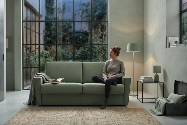 Meubels Woonkamer Ontwerp Groen Textiel Alfitalia Moderne Ontwerp Luxe Bankstel 2-zits