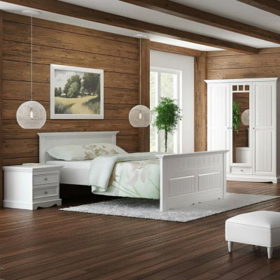 Designer slaapkamer bed 2x nachtkastjes kledingkast set nieuw 180x200cm 4-delig