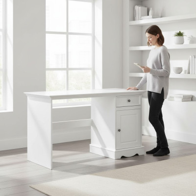 Massief houten bureau houten kantoormeubelen bureau computer landelijk huis.