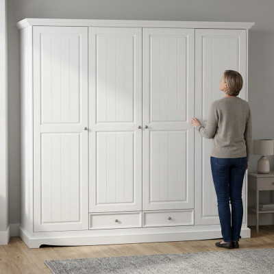 Kledingkasten kast kasten wandkast klassiek houten landhuis wit nieuw
