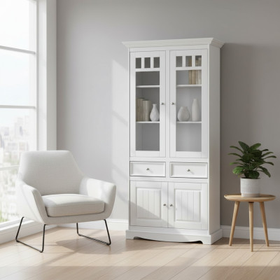 Landhuis kast vitrine laden XL rek zolder vitrinemeubels