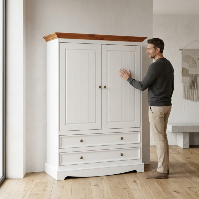 Landhuis slaapkamerkasten houten kledingkast garderobe voor hotelmeubilair