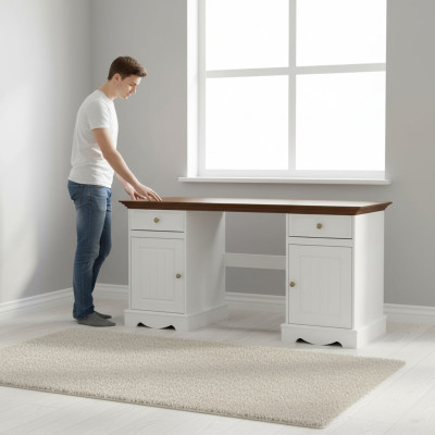 Schrijftafel Ontwerp Italië Stijl Meubels Klassiek Luxe Kantoor Tafel Stoel Landhuis