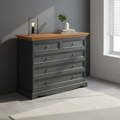 Woonkamerkast van luxe modern zwart XXL houten planken, lage commode zijbord kast