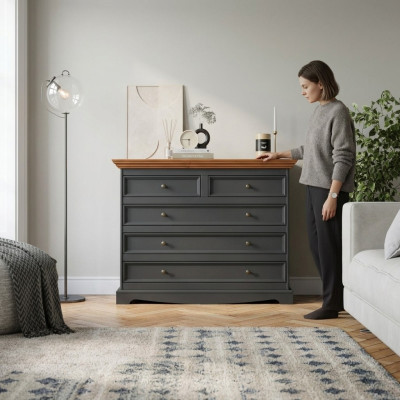 Ladenkasten Sideboards 5 laden Hoge kast Kast Plank Dressoir Sideboard Nieuw