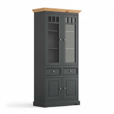 Moderne vitrinekast vitrine handgemaakt massief houten kasten massief hout glas