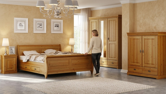 Design slaapkamer sets Complete bed kledingkast nachtkastje 5-delige set.