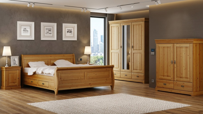 Design slaapkamer sets Complete bed kledingkast nachtkastje 5-delige set.
