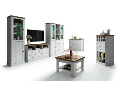 Wandkast Woonkamerset Vitrine Tv-meubel Wandplank 3-delige set Woonwanden Hout Nieuw