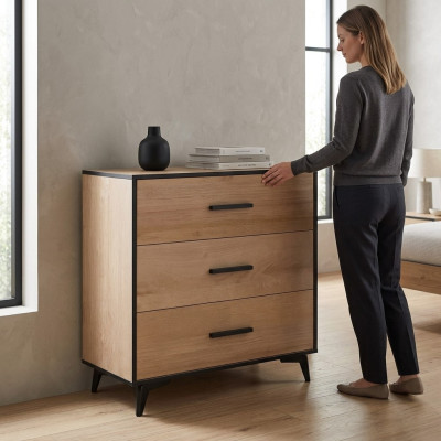 Ladenkast Lage kast Kast Plank Luxe Slaapkamer Hout Ontwerp Dressoir Zijkant Nieuw