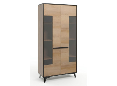 Vitrine ladekast glazen ontwerpkast hout Nieuw dressoir vitrine ladekasten