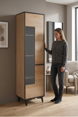 Woonkamer kijkt op schroeft designkasten glas meubilair Moderne vitrinekasten Vitrines Nieuw.