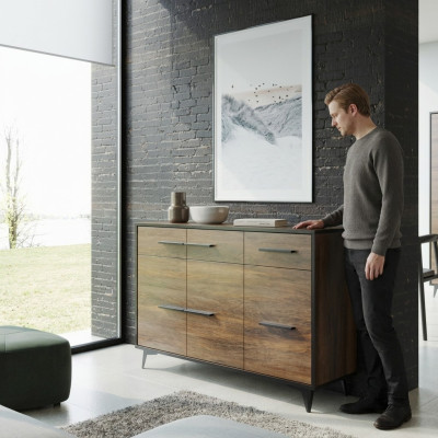 Kommode Plank Kast Plank Echt Hout Zijlaag Bord Ontwerp Dressoir Kasten