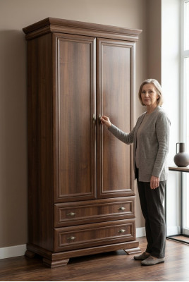 Slaapkamer kledingkast 2-deurs houten wandkast kast kledingkasten