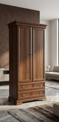 Slaapkamer kledingkast 2-deurs houten wandkast kast kledingkasten