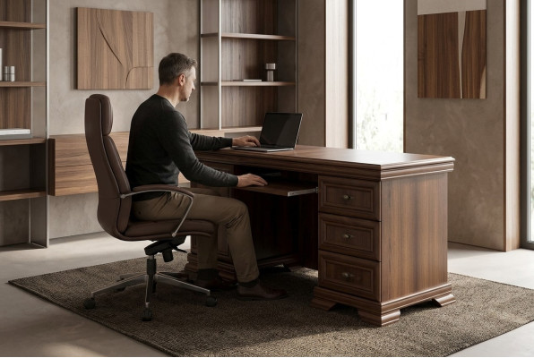 Tafels Kantoor Handgemaakt Massief houten meubels Hout Bureau Bureau Klassieke tafel