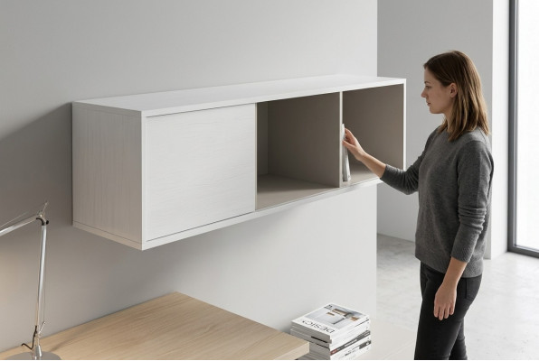 Moderne opbergplaats voor woonkamer wandplank houten boekenplank nieuw Siena Mati