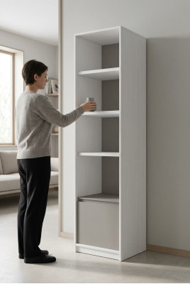 Woonkamer vloerrek kantoorrekken plankplanken rekken luxe houten kast