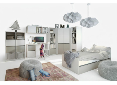 Kinderkamer jeugdkamer set Bed kast Garderobe Bureau Nieuw 7-delig