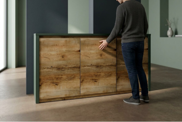 Designer dressoirs planken kast kasten houten kast bruine hoge kast dressoir
