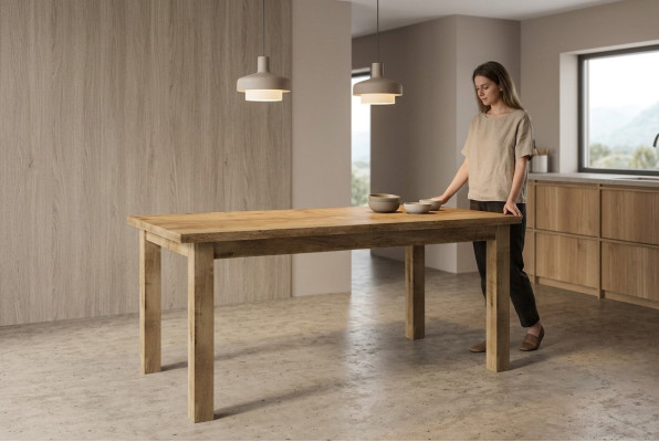 Eettafel Nieuwe tafel Eetkamer Woonkamer Massief houten meubels Houten meubels Handgemaakt Nieuw