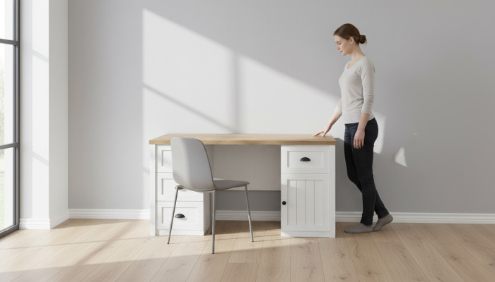 Schrijftafel Houten Tafel Massieve Tafel Kantoorinrichting Landhuis Kantoor Meubels Tafels