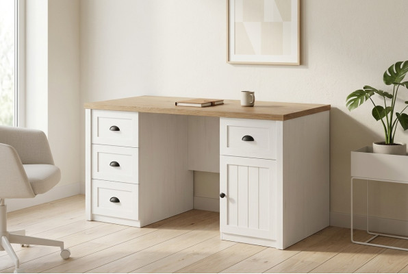 Schrijftafel Houten Tafel Massieve Tafel Kantoorinrichting Landhuis Kantoor Meubels Tafels