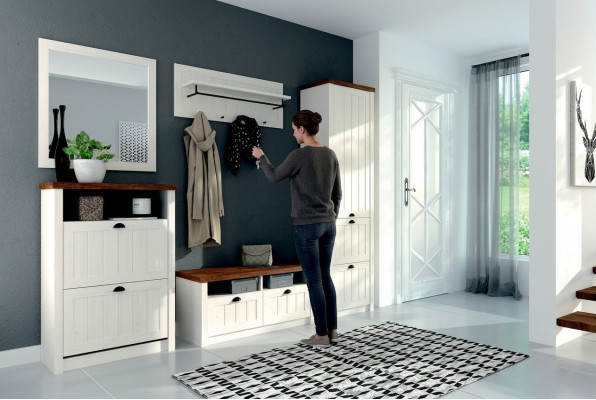 Garderobe Set Hout Opbergkast Deurgarderobe 5-delig Nieuw Hal Kapstok Entree Set