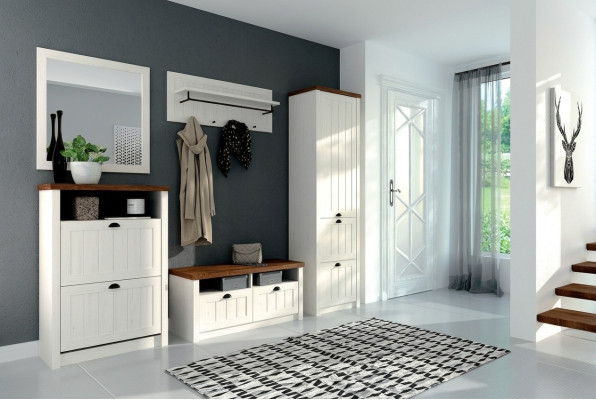 Garderobe Set Hout Opbergkast Deurgarderobe 5-delig Nieuw Hal Kapstok Entree Set