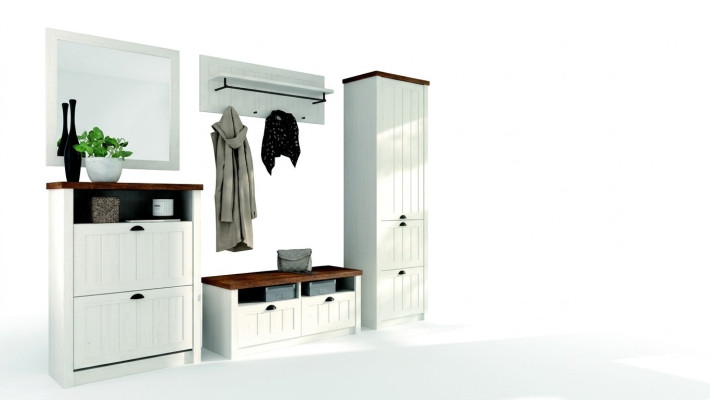 Garderobe Set Hout Opbergkast Deurgarderobe 5-delig Nieuw Hal Kapstok Entree Set