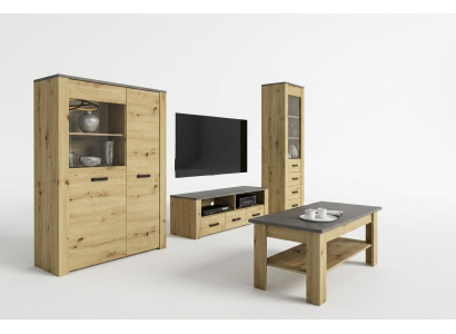Woonkamer dressoir 2x vitrine 3-delige woonwand Nieuwe woonkamerset ontwerper  Woonkamer dressoir 2x vitrine 3-delige woonwand Nieuwe woonkamerset ontwerper