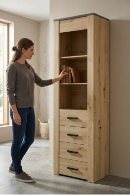 Eetkamerkast Staande vitrinekast Plank Vitrines Vitrine XL-W1D Hout Modern Kast
