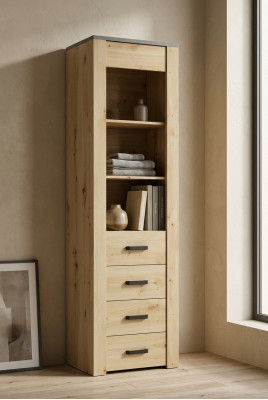 Eetkamerkast Staande vitrinekast Plank Vitrines Vitrine XL-W1D Hout Modern Kast