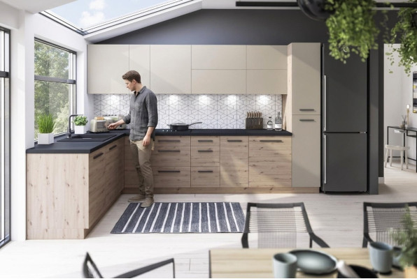 Keuken L-lijn Moderne keukens Keukenblok Hangkast Kast Kasten Keuken