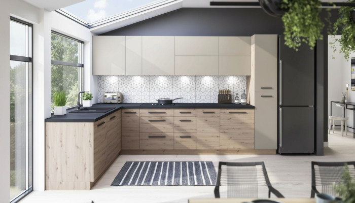 Keuken L-lijn Moderne keukens Keukenblok Hangkast Kast Kasten Keuken